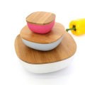 Biodegradable Eco-friendly Bamboo Fiber Salad Serving Bowl Lightweight Mixing Bowls With Lid